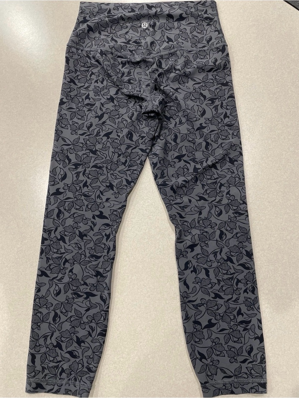lululemon athletica Dark Gray Floral-Print Kids Leggings